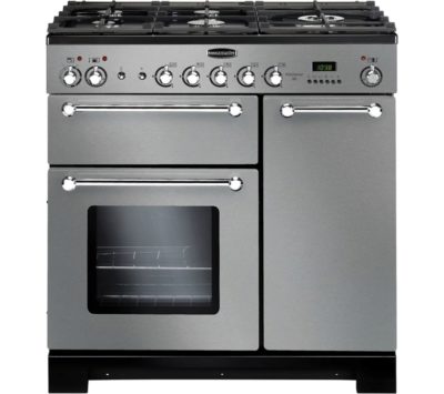 Rangemaster Kitchener 90 Dual Fuel Range Cooker - Stainless Steel & Chrome Rangemaster Kitchener 90 Dual Fuel Range Cooker - Stainless Steel & Chrome